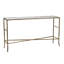 Console 56,5 x 14 x 30 po or antique, plateau en miroir