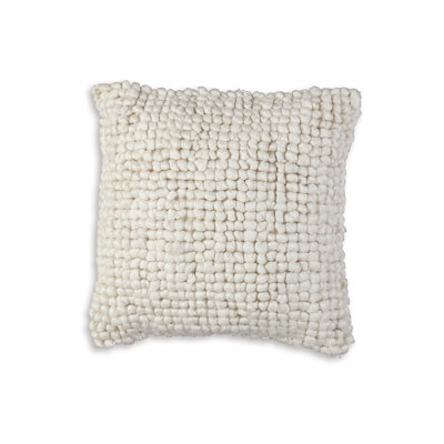 Coussin décoratif carré Avy, 20 po, blanc