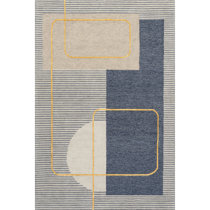 Brayden Studio Basketweave Stripes Blue Area Rug - ShopStyle