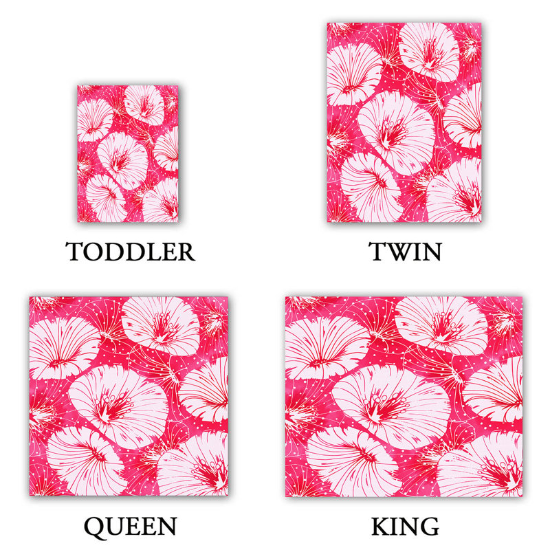 Ensemble de housse de couette fleurs, 1 housse de couette grand + 2 taies standards