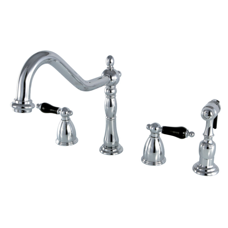 Kingston Brass Duchess Double-Handle Widespread Kitchen Faucet, With Spray, Oil Rubbed Bronze