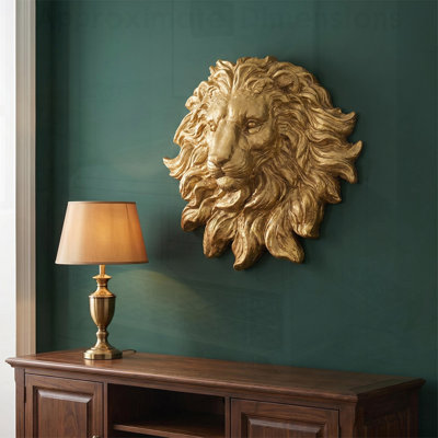 Sculpture murale vintage en résine représentant une tête de lion, idéale pour ajouter une touche d'élégance et de beauté sauvage à n'importe quelle pièce.