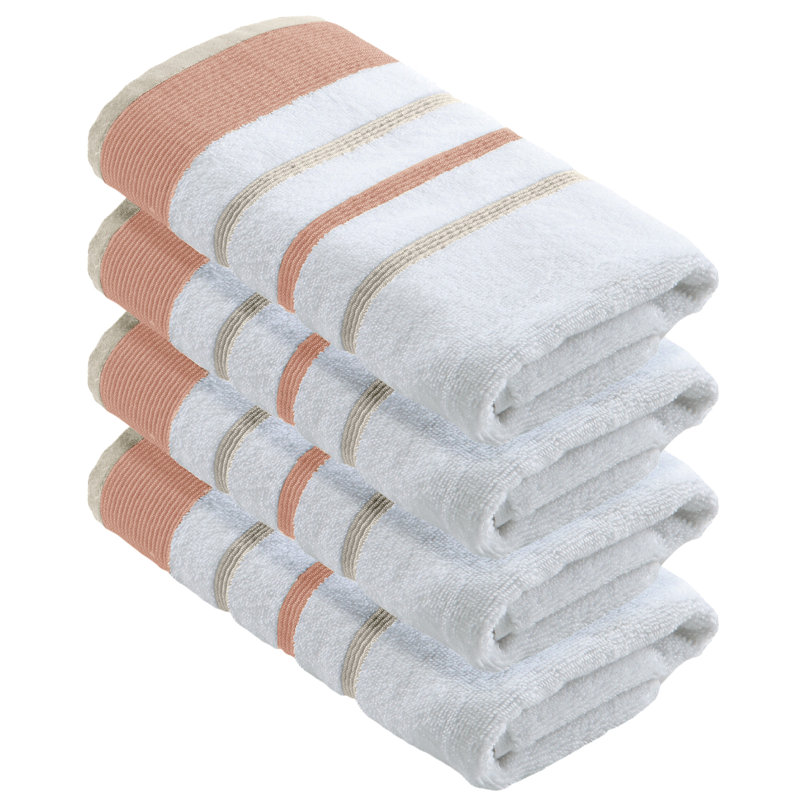 Deanthony Luxury Cotton Decorative, Dusty Rose/Cappuccino, Hand Towels - 4 Pack