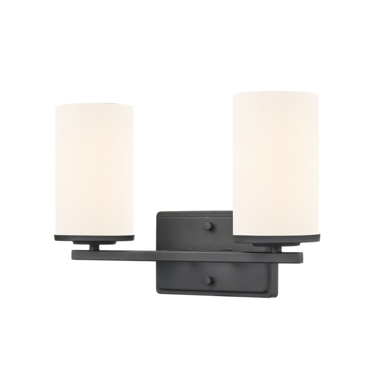 Verlana 14" 2-Light Vanity - Matte Black, 14" Width, Matte Black, 2 Lights