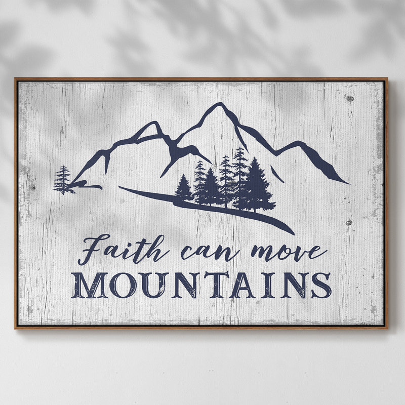 «Move Mountains», reproduction sur toile encadrée, Cadre noyer, H 27 po x l 41 po x P 2 po