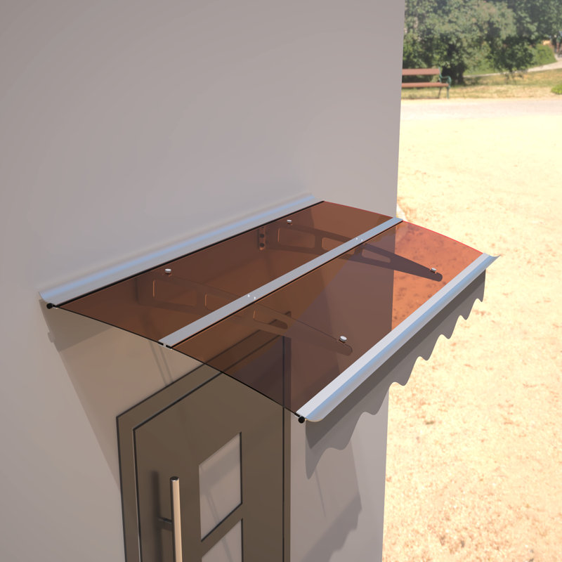 Auvent de porte 59 po x 34 po - Polycarbonate et aluminium résistant à la neige lourde Uv80 + abat-jour antirouille uni - Uv50 +