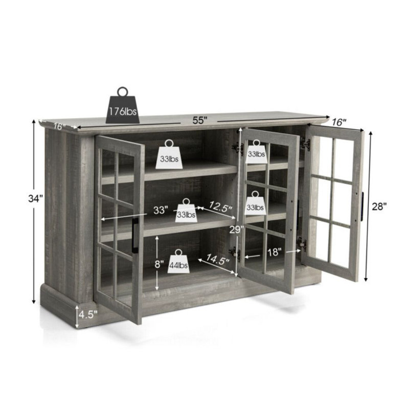 Buffet de 55 po de largeur Kacey-Lea