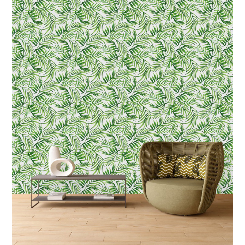 Panneau de papier peint adhésif Killis Leaves, L 2,08 pi x L 18,75 pi
