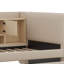 Lit de jour rembourré simple avec bureau et 2 tablettes intégrées, lit de jour en L avec tiroirs et bibliothèque-114207922
