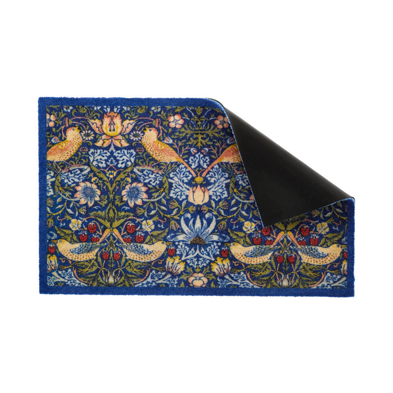 Strawberry Thief Non-Slip Door Mat, 50cm W x 80cm L