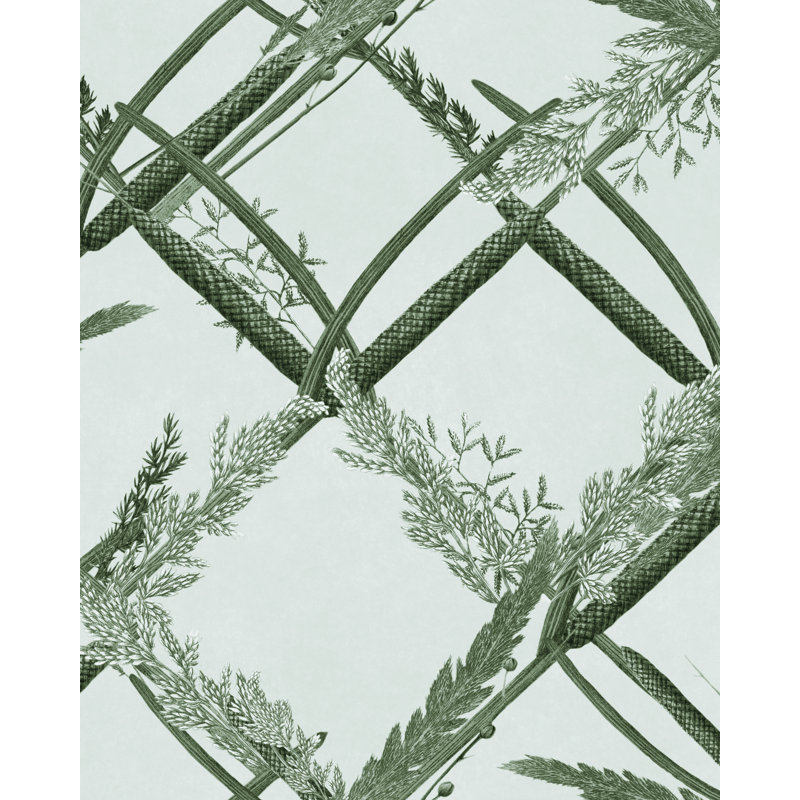 Wallpaper Roll, Green/Ivory