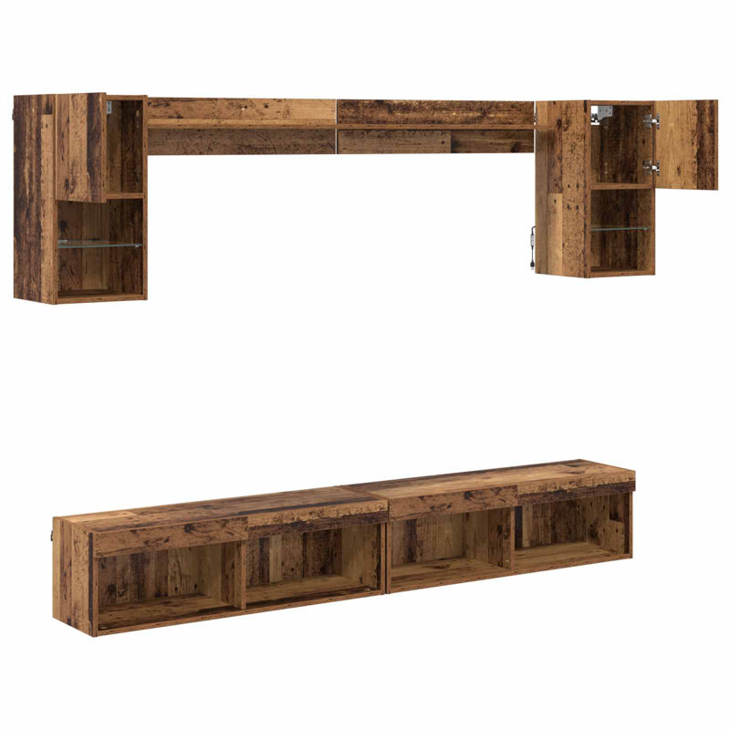 Unfinished Entertainment Centre for TVs up to 77", Old Wood