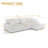 3 - Piece Upholstered Light Gray Faux Rabbit Fur Flannel Modular Sectional Sofa with Armrests & Throw Pillows-1817654571