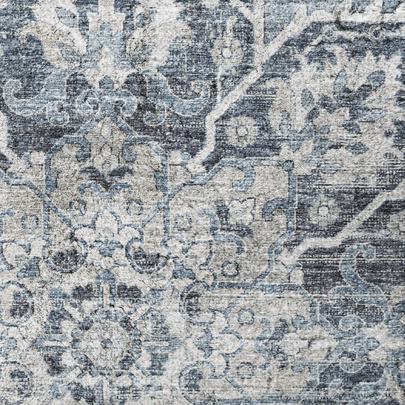 Tapis à poil long de qualité supérieure lavable à la machine ADS93, Bleu, Tapis de couloir 2 pi 3 po x 7 pi 6 po