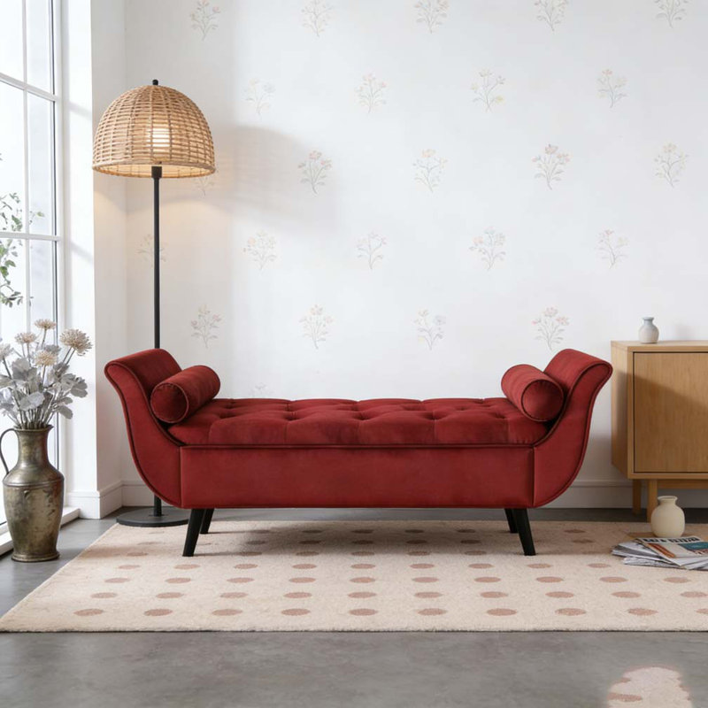 Banc de 65 pouces de long, Rouge