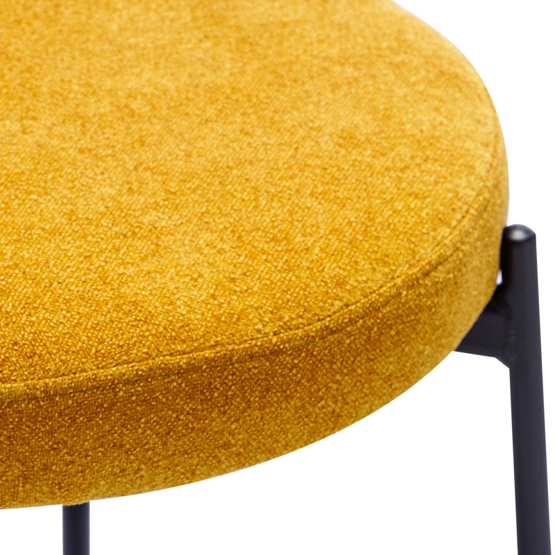 Brayam 17.7'' H Boucle Upholstered Metal Side Chair, Yellow
