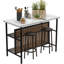 Ensemble de table de salle à manger pour 2 personnes, îlot de cuisine avec sièges Ensemble de table de bar avec rangement, îlot de cuisine peu encombrant avec 2 tablettes Îlot de cuisine avec tabourets de bar