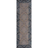 Responsible Wool Standard Flocked Damask Hand-Tufted Sustainable New Zealand Wool Traditional Area Rug Pecan Gray Black