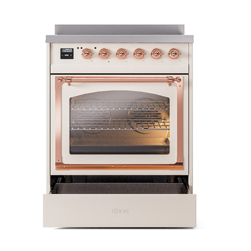 ILVE Nostalgie II Noblesse 30 in Induction Range, Antique White/Copper