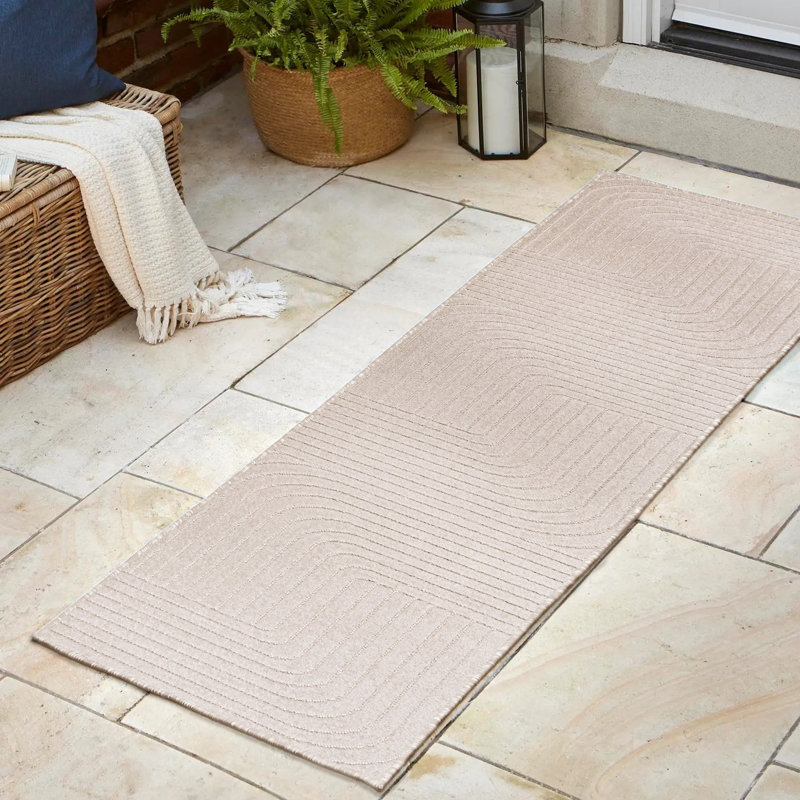 Tapis ivoire / crème intérieur / extérieur Odense, Tapis de couloir 2 pi x 8 pi