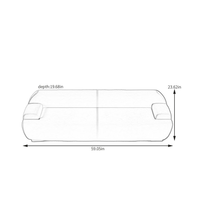 Banc rembourré Hamidiye Leathaire, H 23,62 po x l 59,05 po x P 19,68 po, Brun