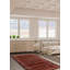 Tapis rouge rectangulaire en laine de conception unique 4 pi x 6 pi 1 po Hedvah