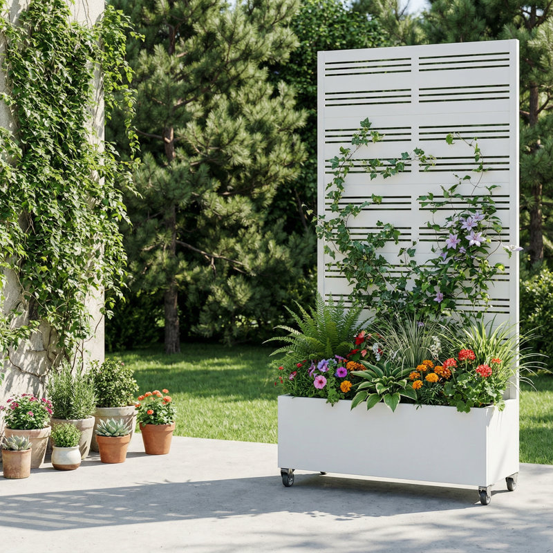 Boîte à fleurs Eural, H 72 po x l 35 po x P 16 po, Blanc, 1