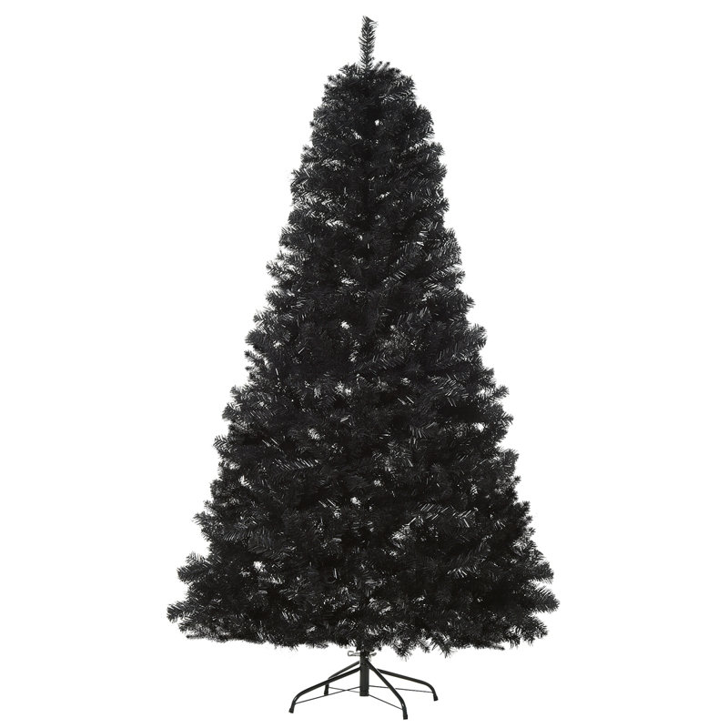 Sapin de Noël artificiel illuminé 7 pi avec branches réalistes et 1346 pointes, style Halloween