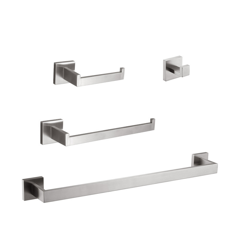 Ensemble de quincaillerie de salle de bain 4 pièces, Nickel brossé