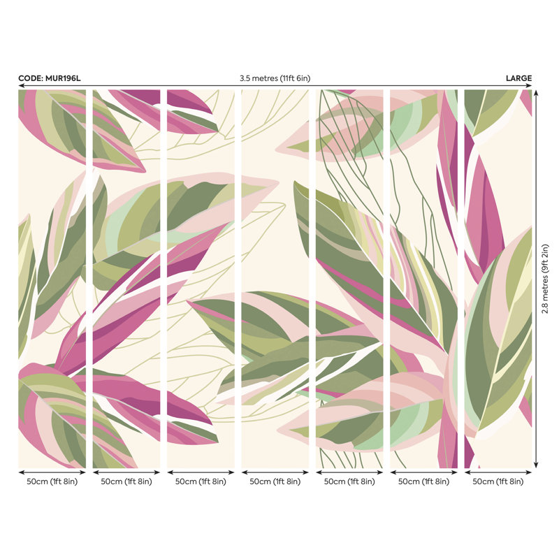 Auberta Mural,  280cm L x 350cm W , Pink