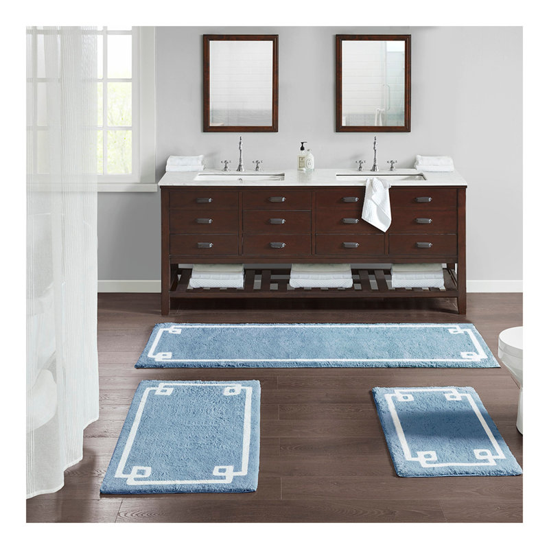 Cotton Tufted Bath Rug(only one Rug), Set of 3 - 72" L x 24" W