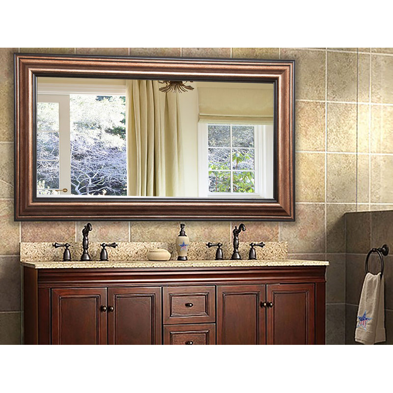Miroir de salle de bain Carmenlita, H 65,5 po x l 39 po, Bronze / Noir