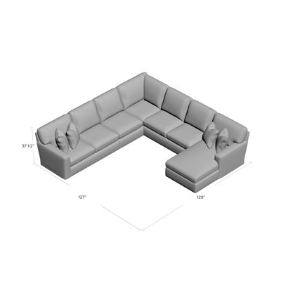 Canapé modulaire symétrique de 129 po Dignon