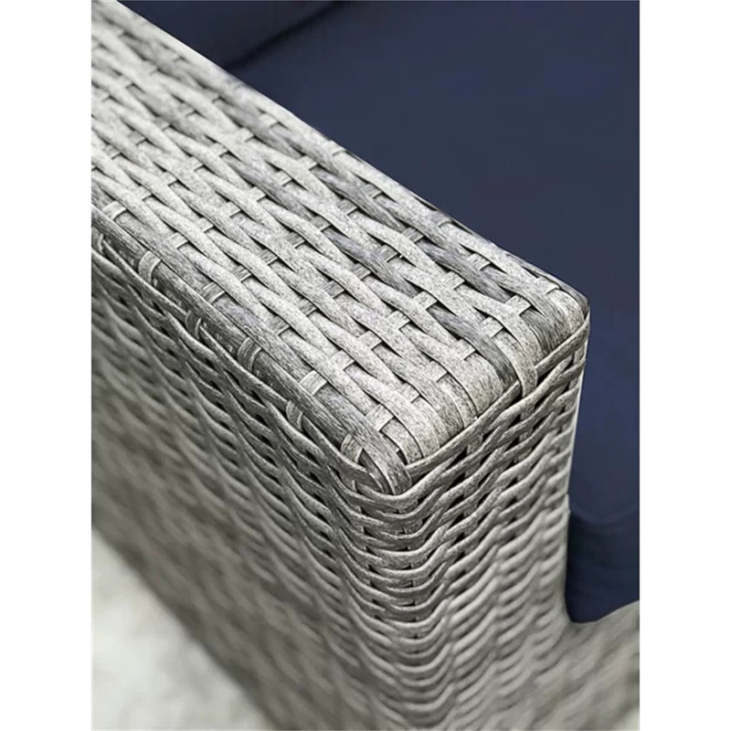 Fauteuil club en osier Sunbrella