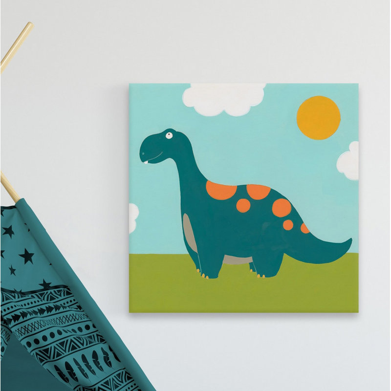Reproduction sur toile tendue Pecoraro Playtime Dino III, H 12 po x l 12 po x P 1,5 po