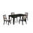 5 Piece Dining Set Includes a Rectangular Kitchen Table with Black Tabletop and 4 Stackable Polyester Fabric Chairs, Black-1238463860
