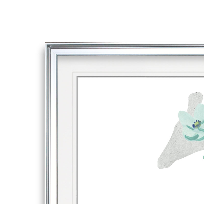 Matilda «Girls Love Flowers Giraffe», art, H 17,5 po x l 17,5 po x P 1,5 po, Encadrement argenté