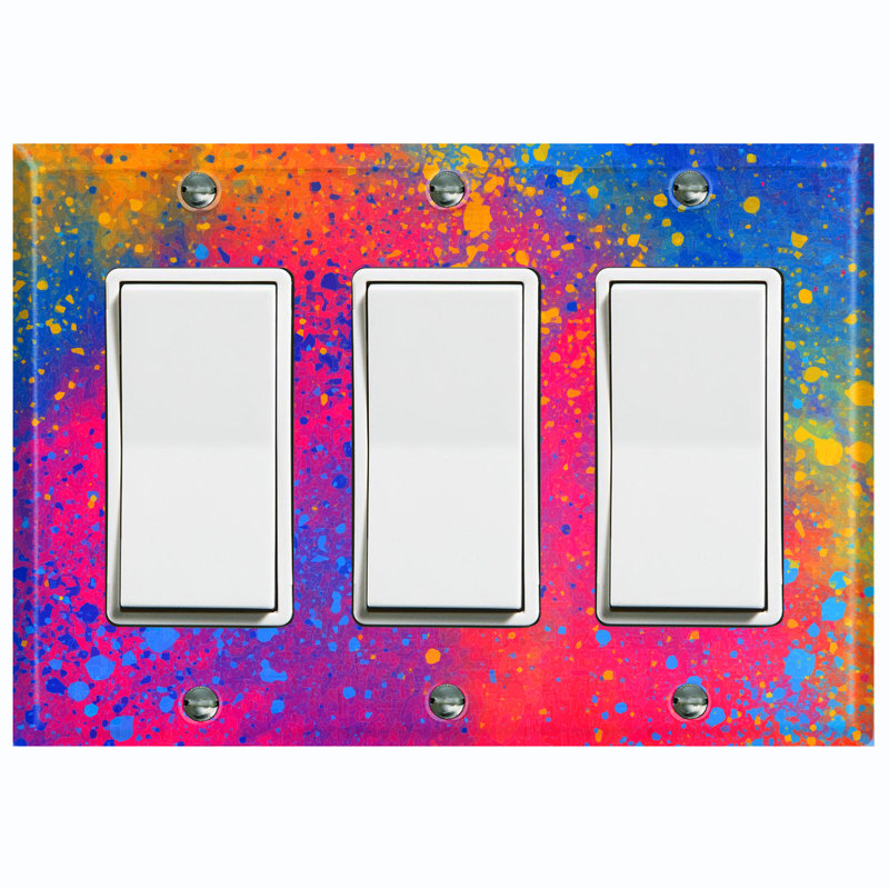 Patterned 3 - Gang Toggle Light Switch Standard Wall Plate
