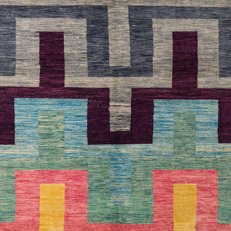 Tapis abstrait moderne 5068, Carré 8 pi