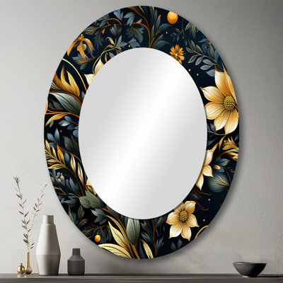 Motif céleste bleu Boho - miroir boho, miroir mural décoratif boho, impression d'art en métal