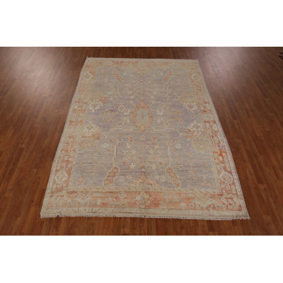 Handmade Purple Oushak Turkish Area Rug 7x10