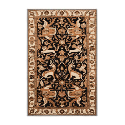 Machine Washable Persian Brown Area Rug