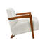 Chaise d'appoint Mid-Century moderne avec structure en bois massif, revêtement en chenille beige et pieds à finition châtaignier-134537189