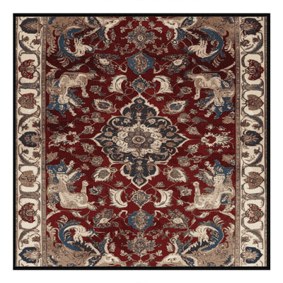 Machine Washable Persian Black Area Rug