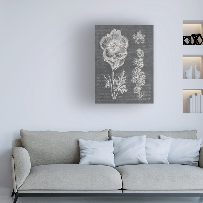 Eden Spring Gray Floral Canvas Print, 14 x 19 Inches