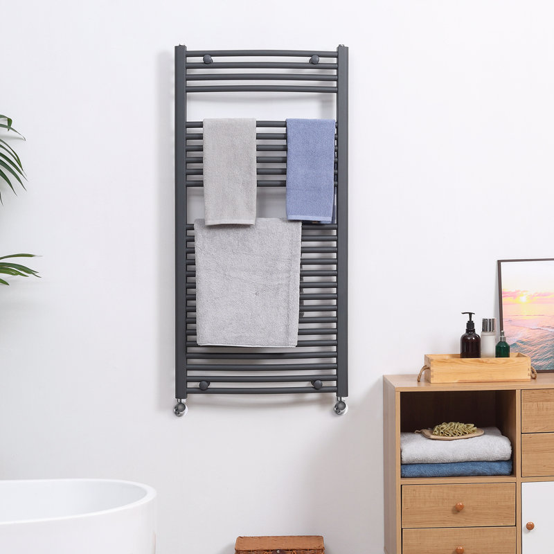 Akers Flat Panel Towel Rail Heated Towel Rails, Grey 