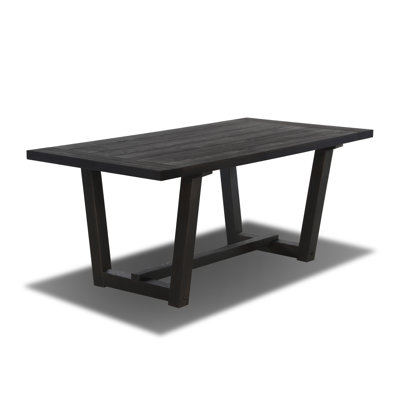 Table rectangulaire en bois massif de 72 po avec base industrielle Cascais