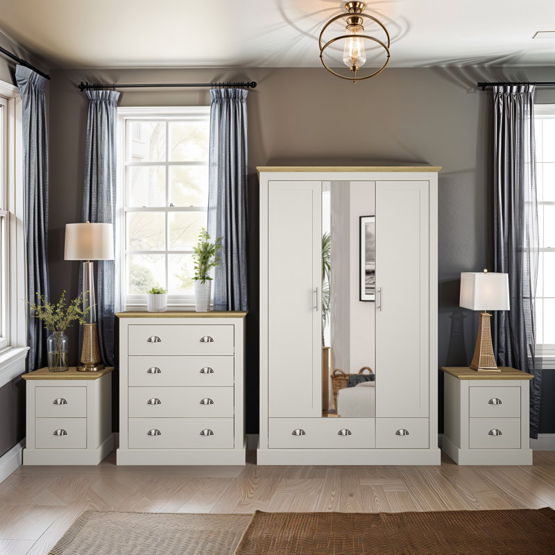 Sufy 4 Piece Compact Bedroom Storage Set , Grey