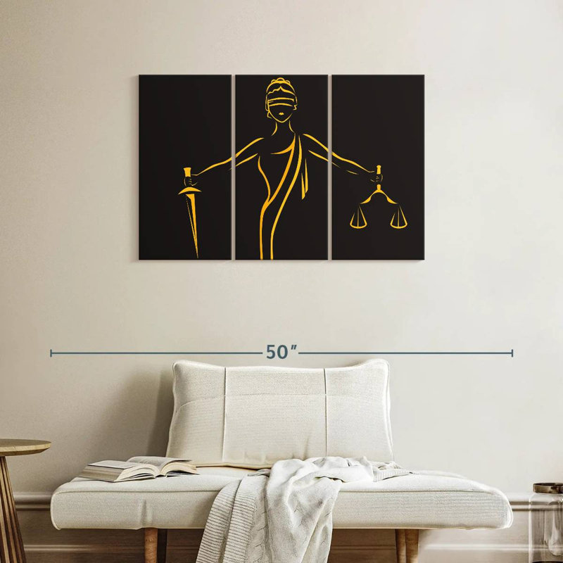 Esquisse Alcaraz Golden Lady Justice, H 24 po x l 38 po