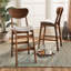 Upholstered Counter Stool with Solid Wood Frame-498637077